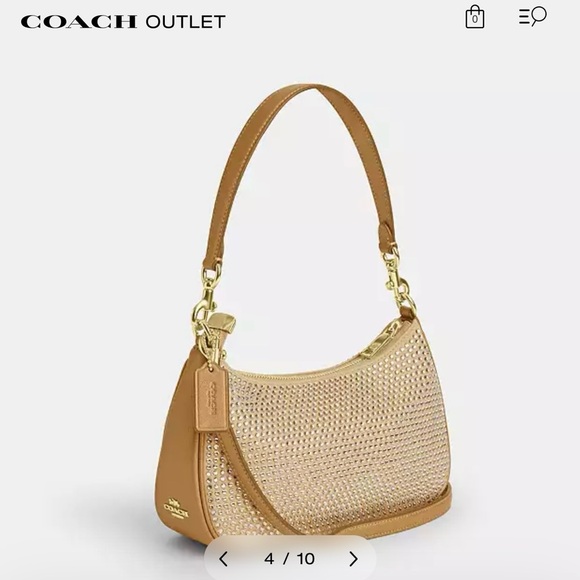 Coach Gold Shoulder Bag Teri Crystal SHB - Picture 4 of 7